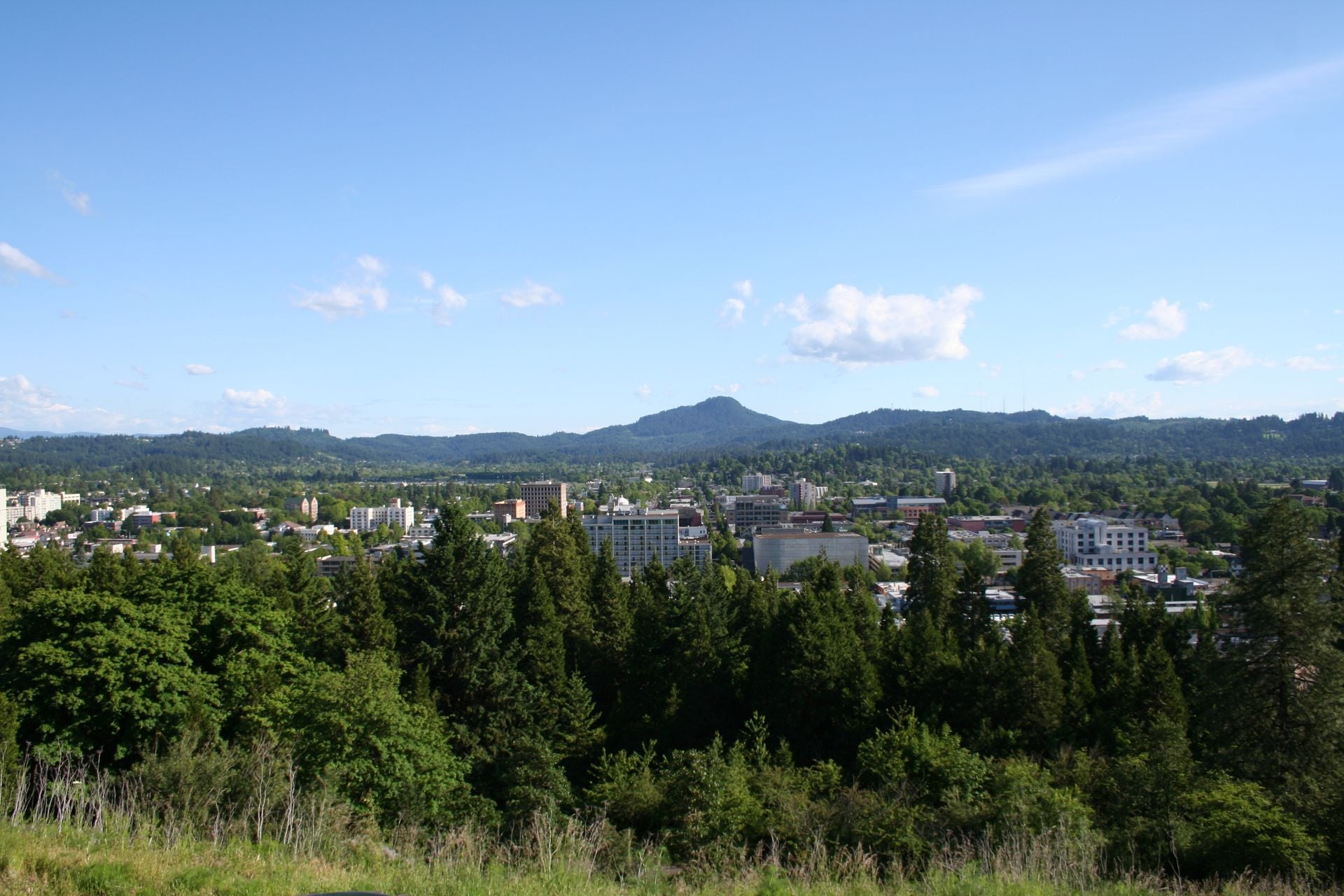 Downtown Eugene, Oregon viewed from Skinner Butte